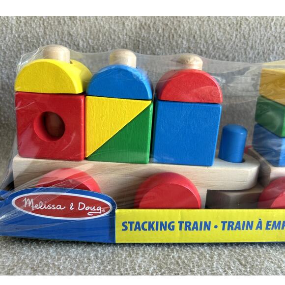Melissa & Doug Stacking Train Classic Wooden New 18 Pieces - Picture 6 of 8